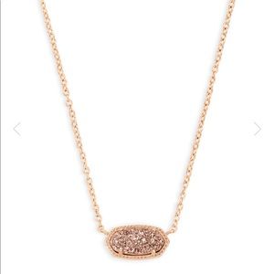 Kendra Scott Elisa Rose Gold Necklace Drusy